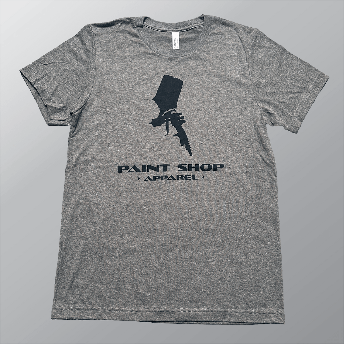 Black PSA Stacked Logo on Gray T-Shirt