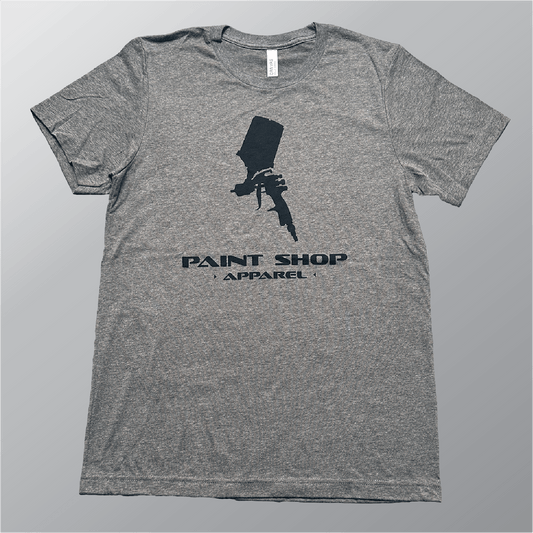 Black PSA Stacked Logo on Gray T-Shirt